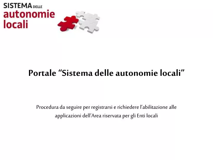 portale sistema delle autonomie locali