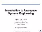 Introduction to Aerospace Systems Engineering - slide 1