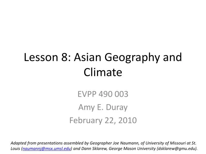 lesson 8 asian geography and climate