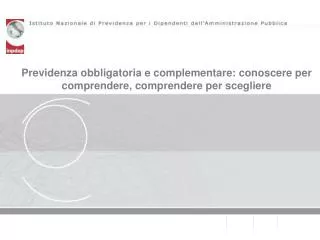 previdenza obbligatoria e complementare conoscere per comprendere comprendere per scegliere
