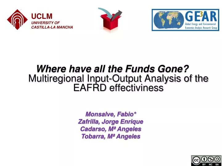 where have all the funds gone multiregional input output analysis of the eafrd effectiviness