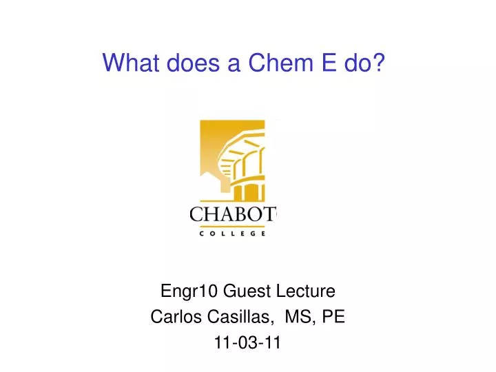 what does a chem e do