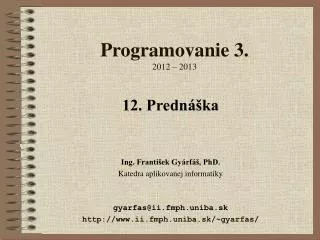 programovanie 3 2012 201 3