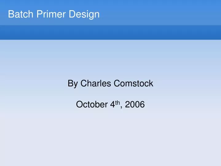 by charles comstock october 4 th 2006
