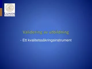 validering av utbildning