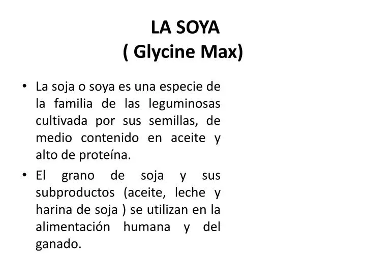 la soya glycine max