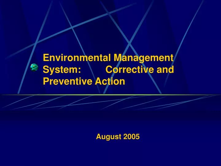 environmental management system corrective and preventive action