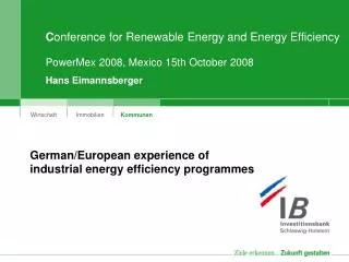 C onference for Renewable Energy and Energy Efficiency