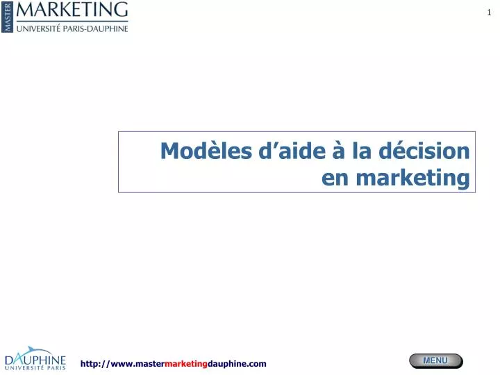 mod les d aide la d cision en marketing