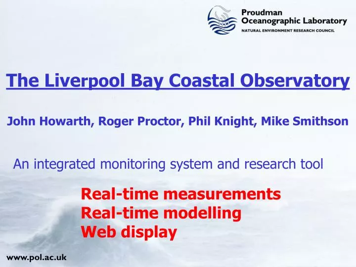 the live rpo ol bay coastal observatory john howarth roger proctor phil knight mike smithson