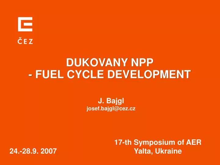 dukovany npp fuel cycle development