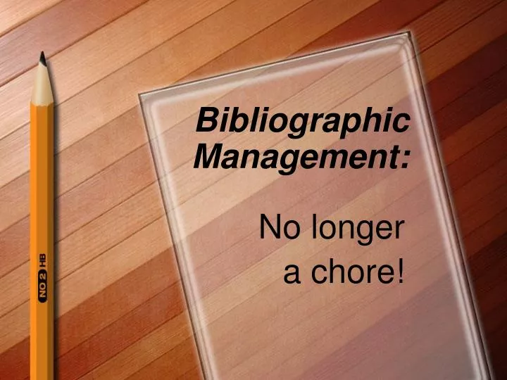 bibliographic management
