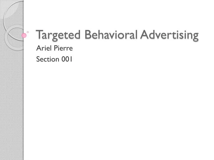targeted behavioral advertising