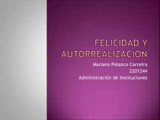 felicidad y autorrealizaci n