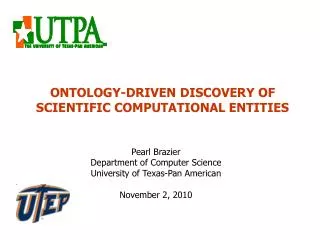 ONTOLOGY-DRIVEN DISCOVERY OF SCIENTIFIC COMPUTATIONAL ENTITIES