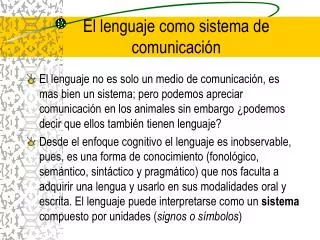 el lenguaje como sistema de comunicaci n