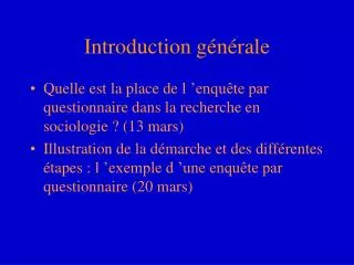 introduction g n rale