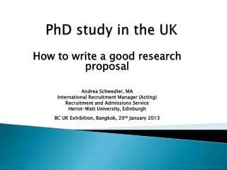 PhD study in the UK