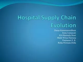 Hospital Supply Chain Evolution