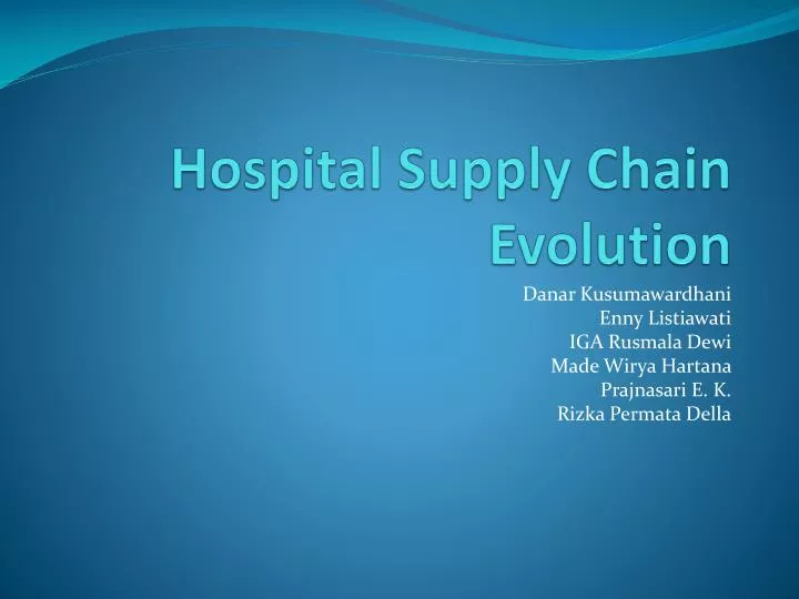 hospital supply chain evolution