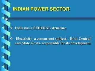 INDIAN POWER SECTOR
