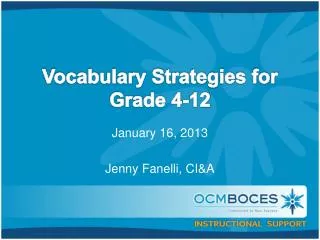 Vocabulary Strategies for Grade 4-12