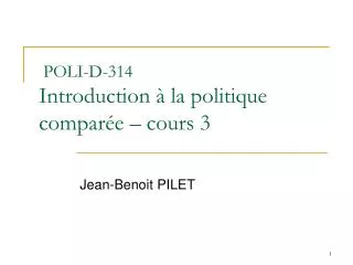 poli d 314 introduction la politique compar e cours 3