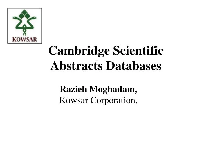 cambridge scientific abstracts databases