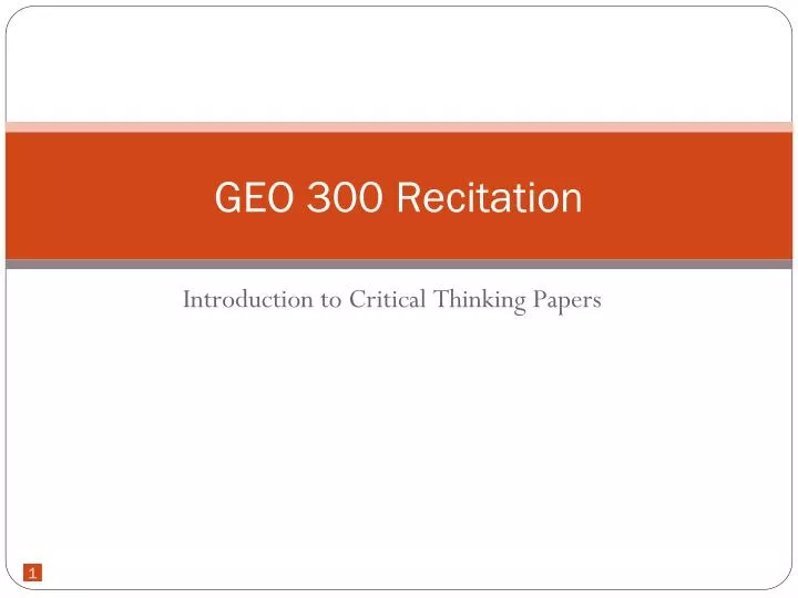 geo 300 recitation