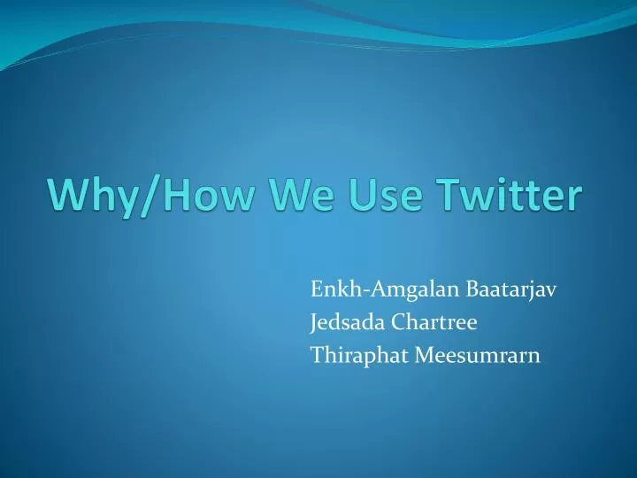 why how we use twitter