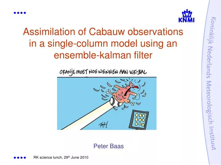 assimilation of cabauw observations in a single column model using an ensemble kalman filter
