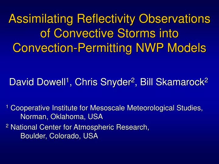 assimilating reflectivity observations of convective storms into convection permitting nwp models