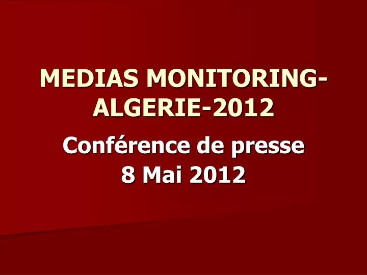 medias monitoring algerie 2012