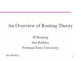 An Overview of Routing Theory