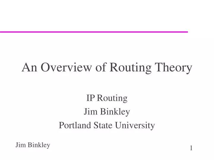 an overview of routing theory