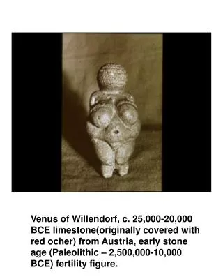 Venus of Willendorf, c. 25,000-20,000 BCE limestone(originally covered with