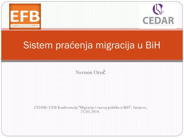 sistem pra enja migracija u bih