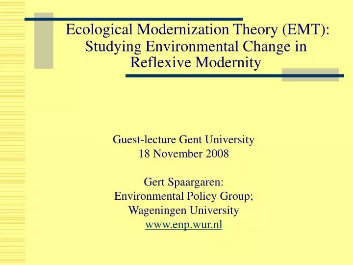 ecological modernization theory emt studying environmental change in reflexive modernity