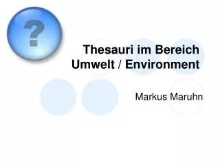 thesauri im bereich umwelt environment