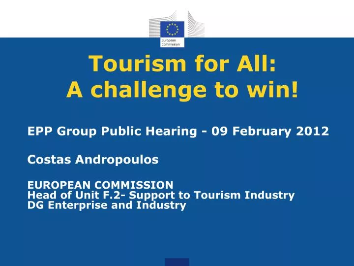tourism for all a challenge to win