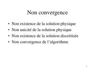 non convergence
