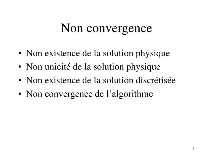 non convergence