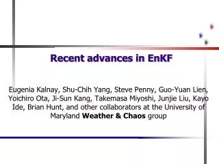 Recent advances in EnKF