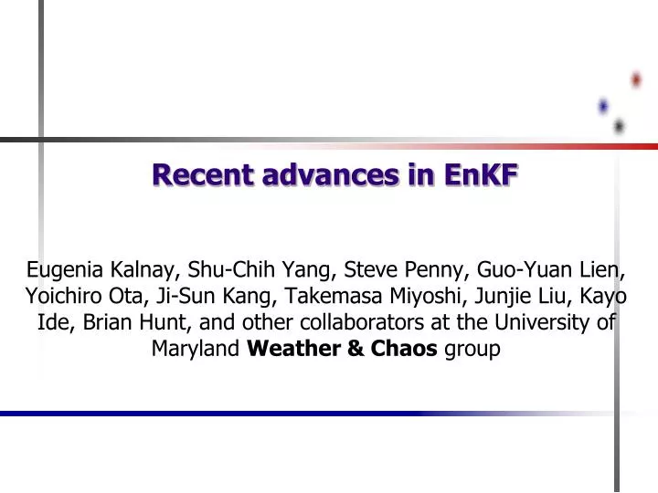 recent advances in enkf