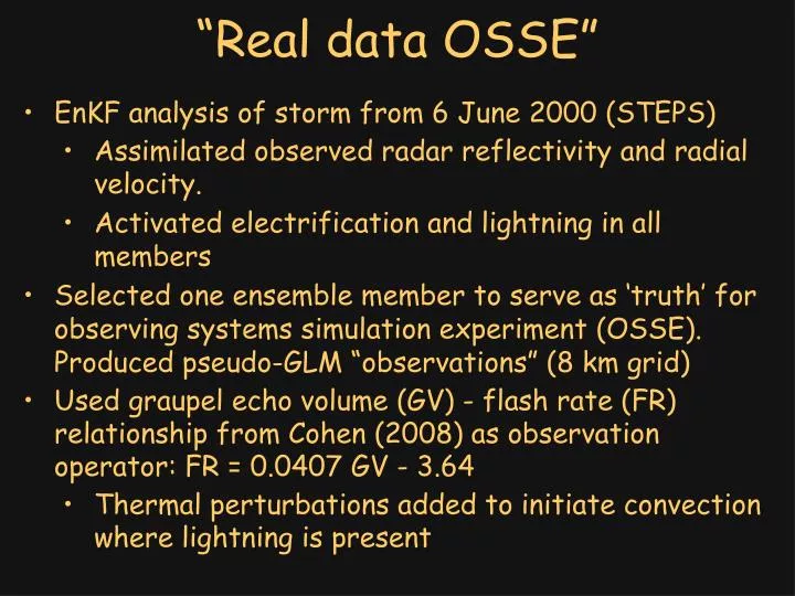 real data osse