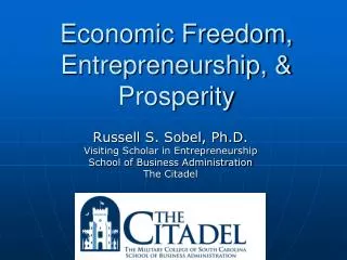 Economic Freedom, Entrepreneurship, &amp; Prosperity