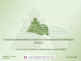 Canadian Information Centre for International Credentials (CICIC)
