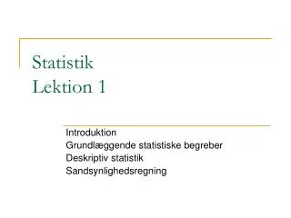 statistik lektion 1
