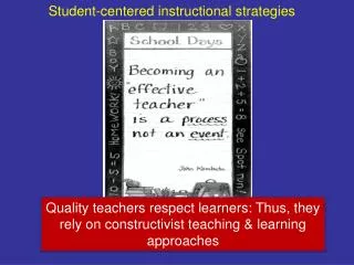 Student-centered instructional strategies
