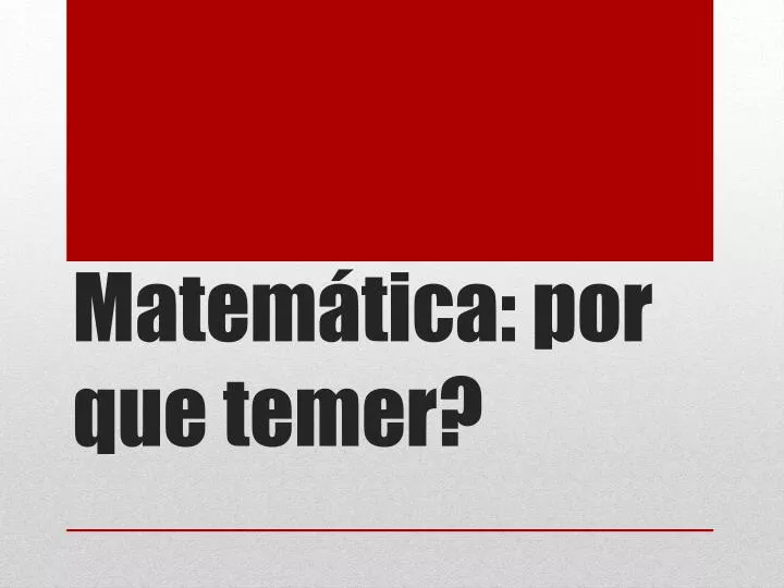 matem tica por que temer